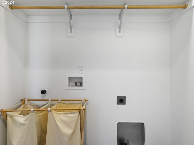 washroom with washer hookup, laundry area, and electric dryer hookup