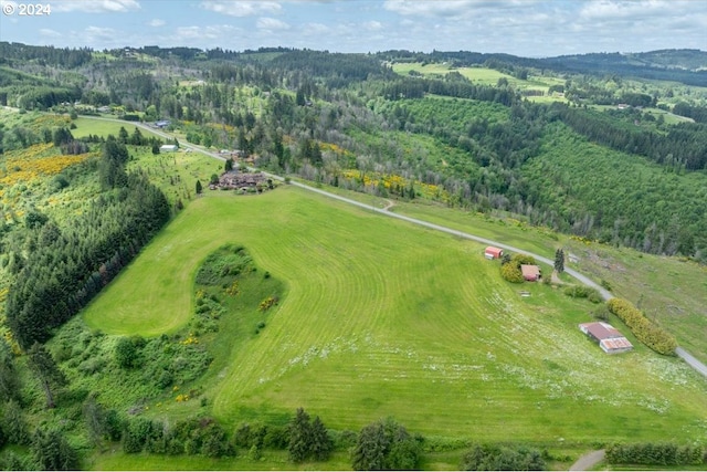 aerial view with a rural view