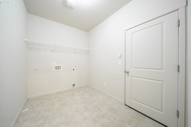 laundry area with electric dryer hookup and hookup for a washing machine