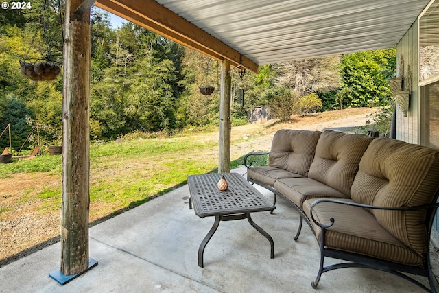 view of patio featuring outdoor lounge area