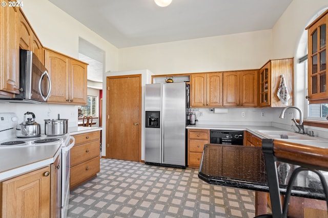 kitchen featuring appliances with stainless steel finishes, sink, and a wealth of natural light