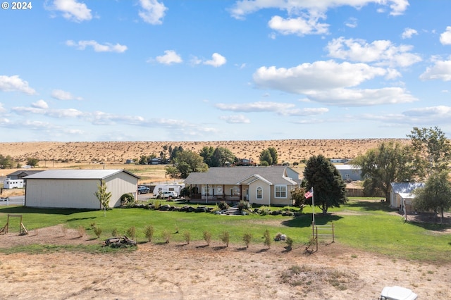 exterior space with a rural view