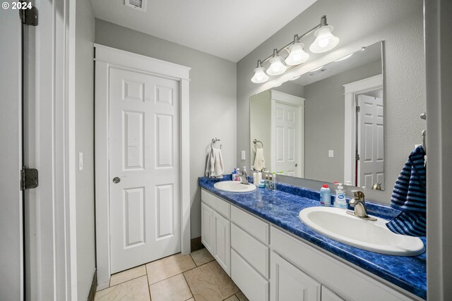 bathroom featuring vanity and tile patterned floors