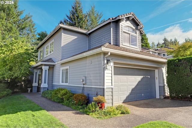 view of home's exterior featuring a garage