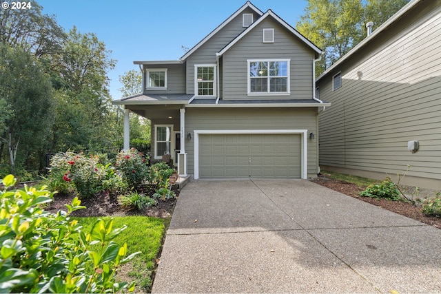 view of front of home with a garage