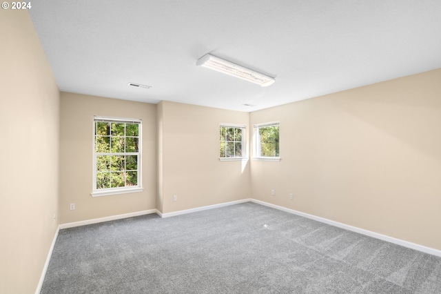 carpeted empty room featuring plenty of natural light