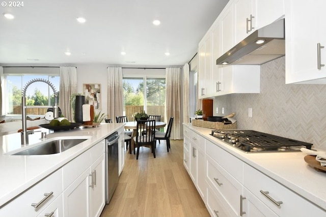 kitchen with white cabinets, sink, a wealth of natural light, and stainless steel appliances