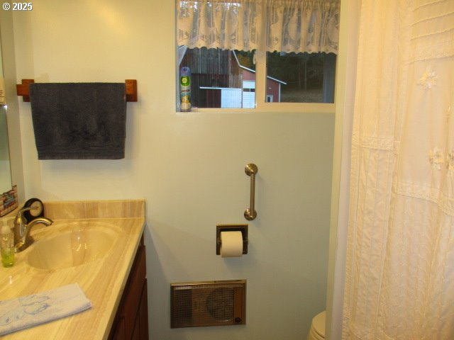 bathroom with vanity and toilet