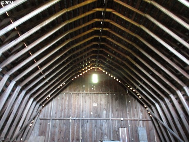 view of unfinished attic