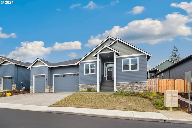 craftsman-style house with a garage