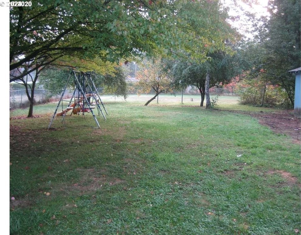 view of yard with a playground