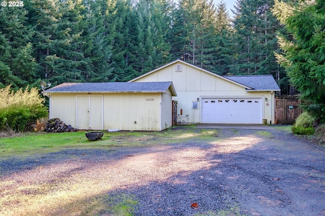 view of front of house with a garage