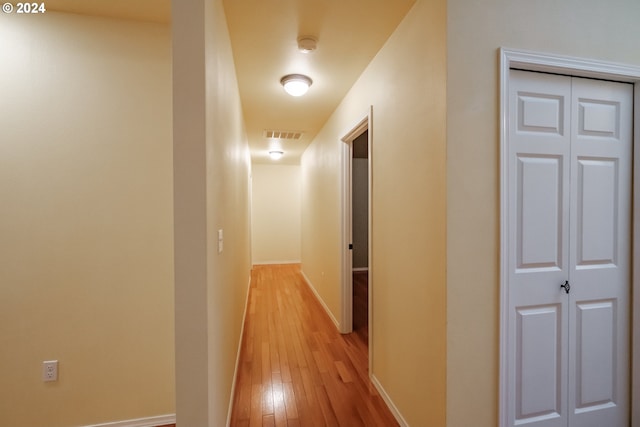 hall featuring light hardwood / wood-style floors