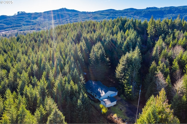 bird's eye view with a mountain view