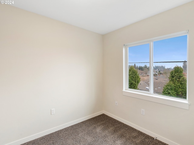 view of carpeted spare room