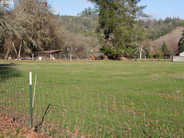 view of yard featuring a rural view