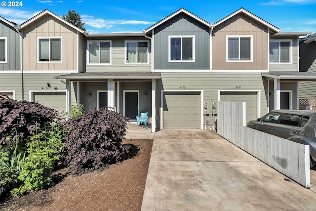 view of property featuring a garage