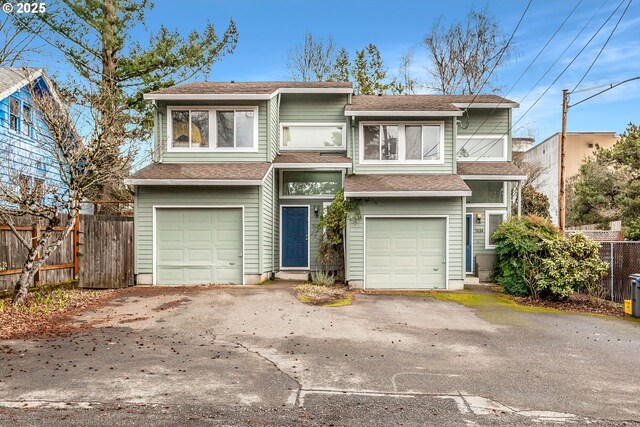 view of front facade with a garage