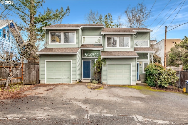 view of front of house with a garage