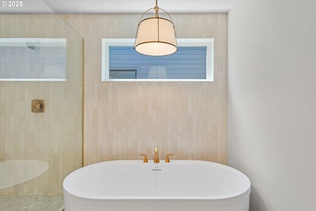 1218 9th St Lot 3, West Linn, OR 97068 - bathroom featuring a freestanding tub and tiled shower