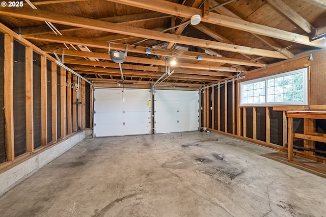 garage featuring a garage door opener