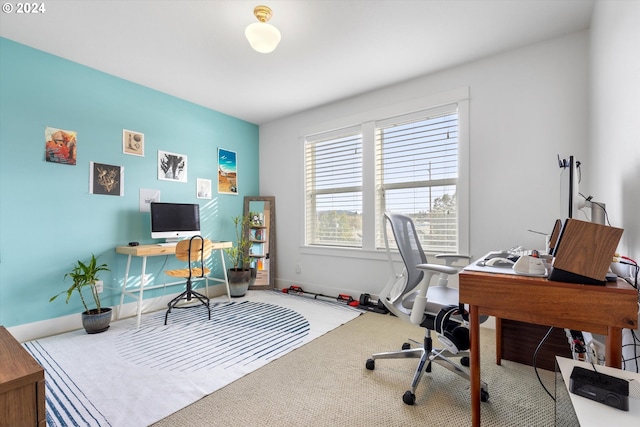 office area with carpet floors