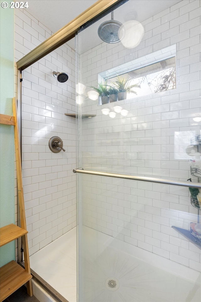 bathroom featuring walk in shower