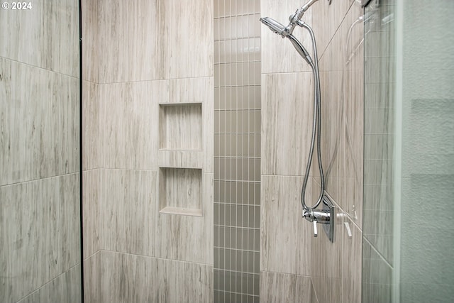 interior details with tiled shower