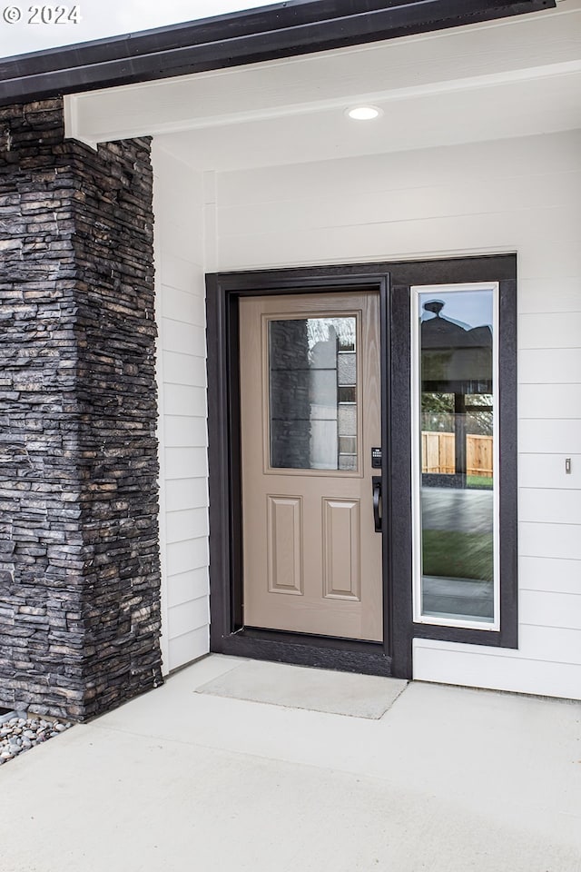 view of doorway to property