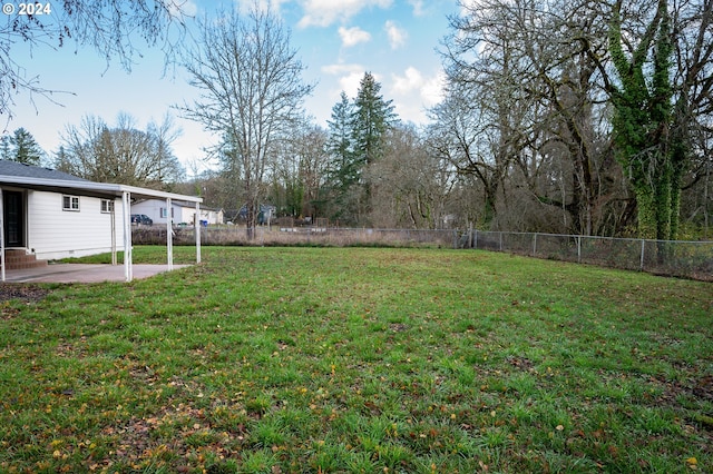 view of yard with a patio