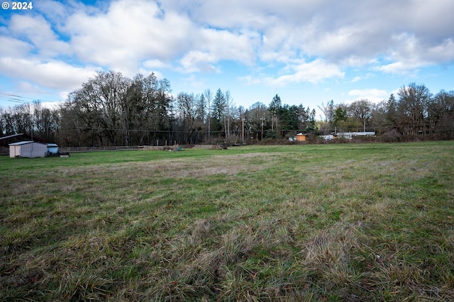 view of yard with a rural view