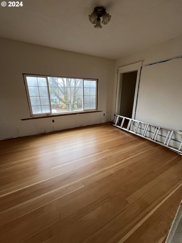 spare room with light wood-style flooring