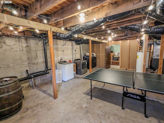 basement with washer / clothes dryer