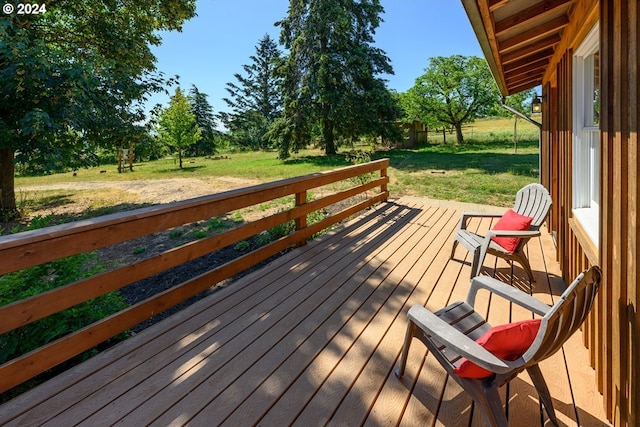26231 SW Thunderhead Ln, Sheridan, OR 97378 - wooden deck with a lawn