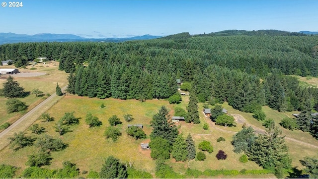 26231 SW Thunderhead Ln, Sheridan, OR 97378 - aerial view of a heavily wooded area and a mountain backdrop