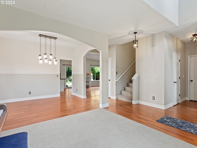 interior space with hardwood / wood-style flooring