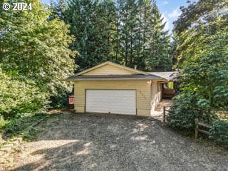 exterior space featuring a garage