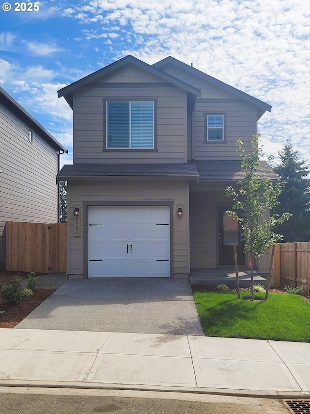 view of front of home with a garage