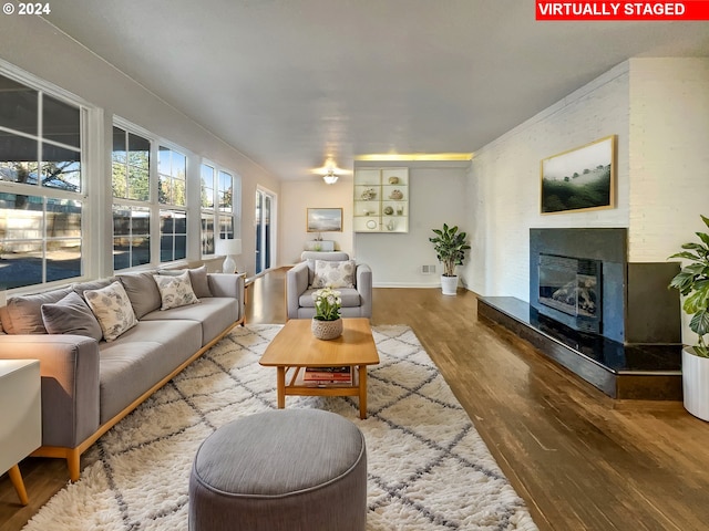 living room featuring hardwood / wood-style floors