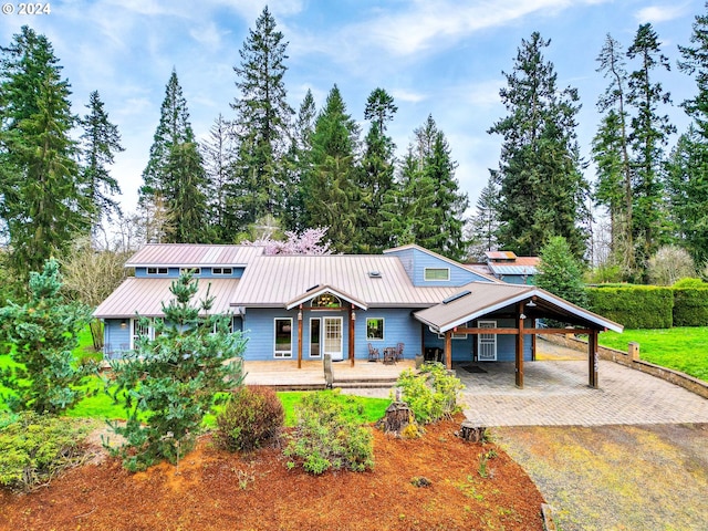 view of front of house featuring a carport