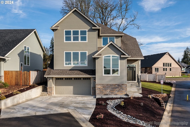 view of front of house with a garage