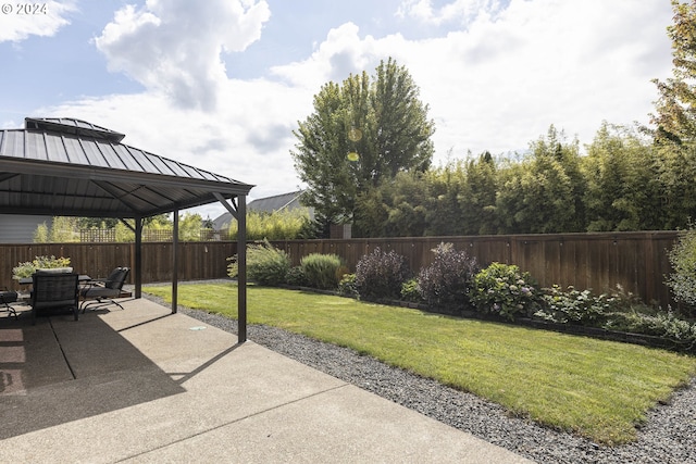 view of patio / terrace with a gazebo