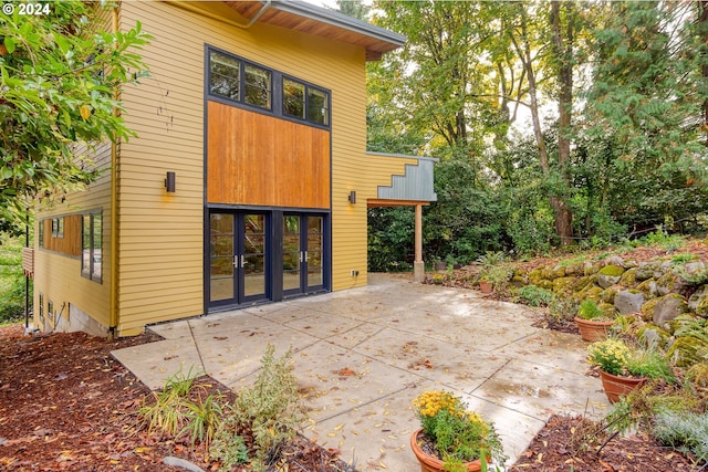 exterior space with french doors and a patio