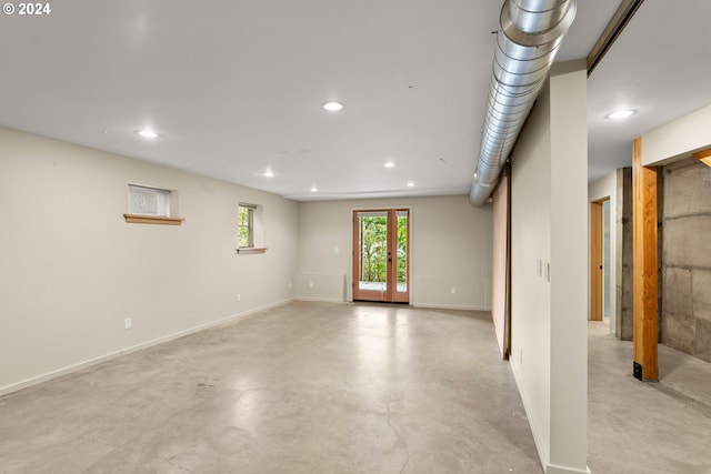 interior space with french doors