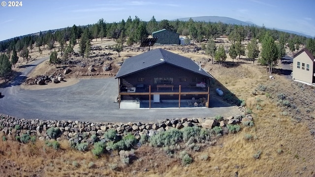 bird's eye view featuring a mountain view