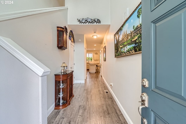 hall featuring hardwood / wood-style floors