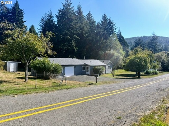 view of street with a mountain view