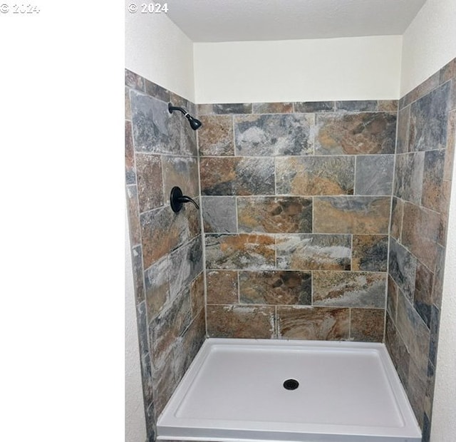 bathroom with tiled shower