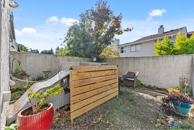 view of yard with fence