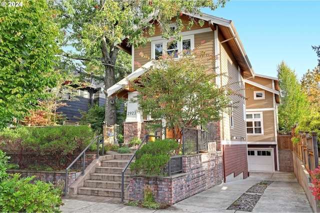 view of front of house with a garage